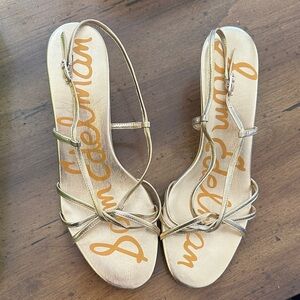 Sam Edelman Metallic Gold Strappy Sandals